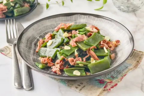 Judías verdes con jamón, un plato sencillo y sabroso.