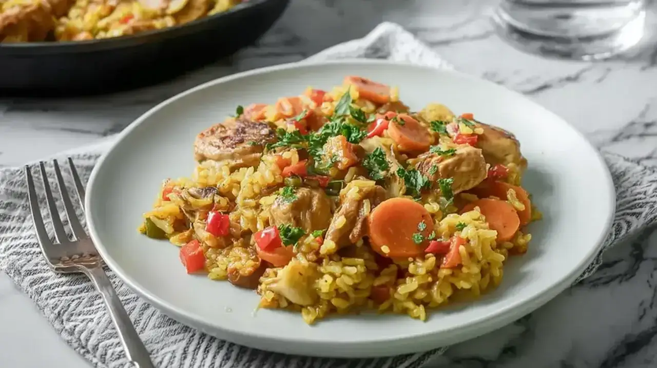 Arroz con pollo jugoso y sabroso sin que quede pastoso