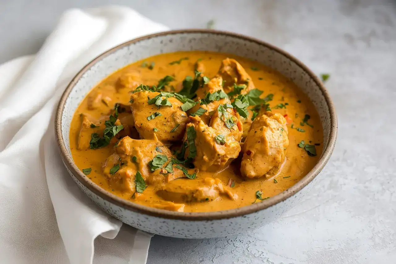 Pollo al curry jugoso y cremoso en 35 minutos