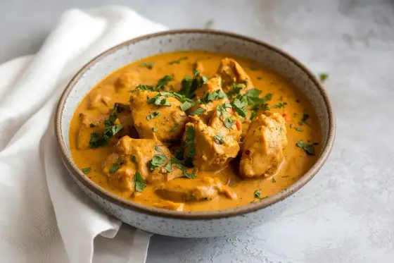 Pollo al curry jugoso y cremoso en 35 minutos